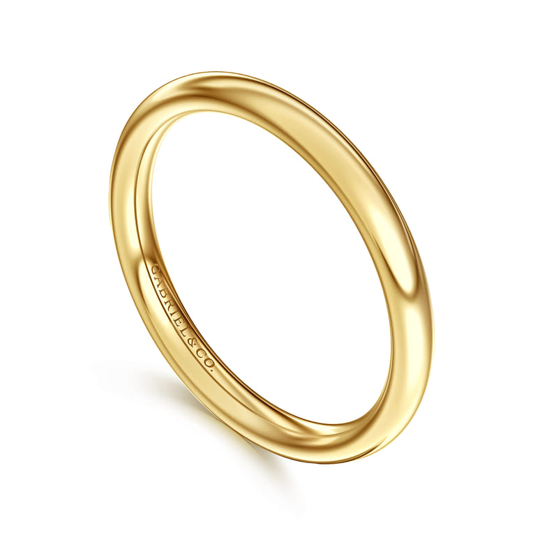 Straight Wedding Ring in 14k Yellow Gold with   at Gabriel & Co. - Shot 3