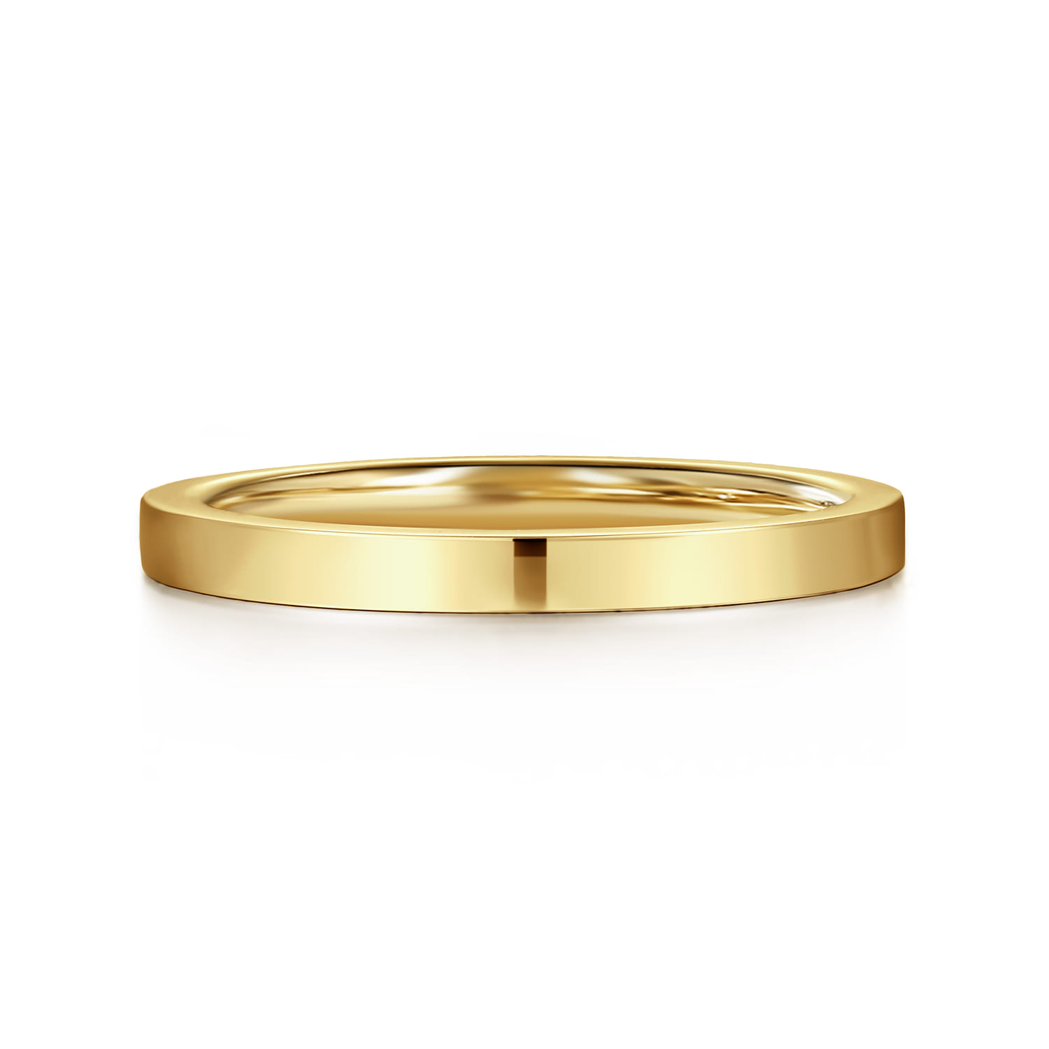 Straight Wedding Ring in 14k Yellow Gold with   at Gabriel & Co. - Shot 1
