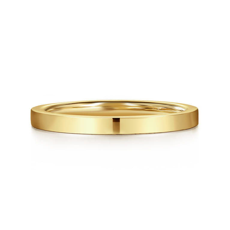 Straight Wedding Ring in 14k Yellow Gold with   at Gabriel & Co. - Shot 1