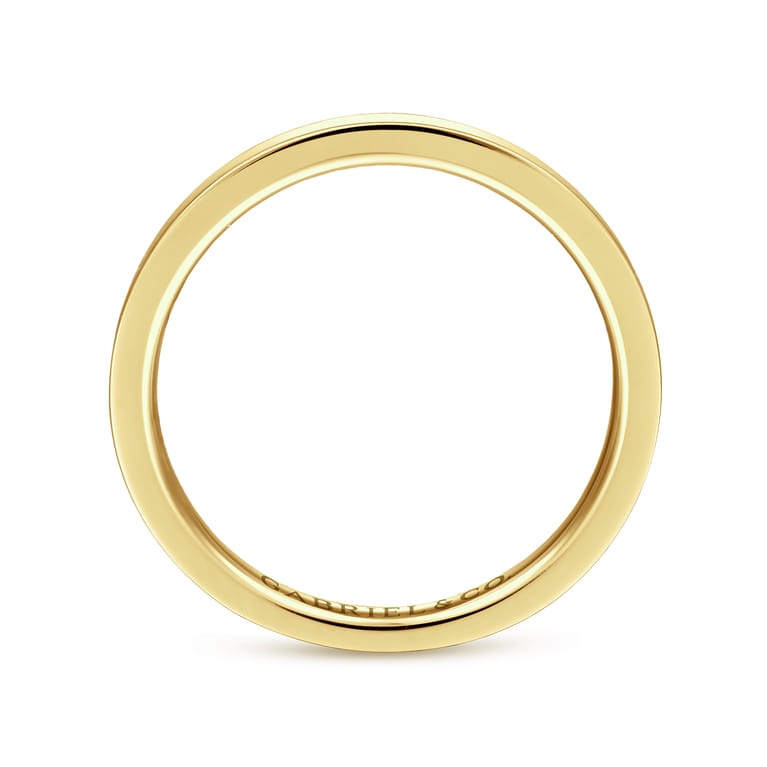 Straight Wedding Ring in 14k Yellow Gold with   at Gabriel & Co. - Shot 2