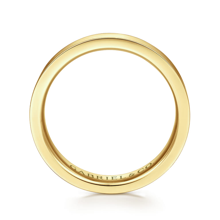 Straight Wedding Ring in 14k Yellow Gold with   at Gabriel & Co. - Shot 2