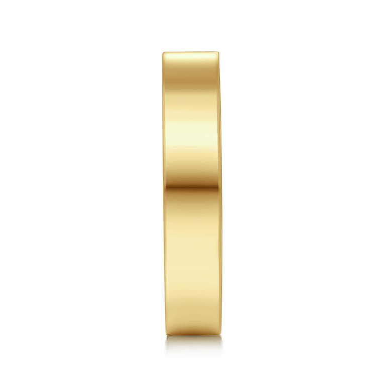 Straight Wedding Ring in 14k Yellow Gold with   at Gabriel & Co. - Shot 4