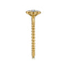 14K Yellow Gold Aquamarine Cluster Clover and Bujukan Bead Stackable Ring