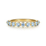 14K Yellow Gold Aquamarine Stackable Ring