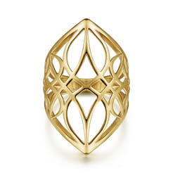 14K Yellow Gold Aztec Cutout Ring