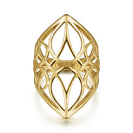 14K Yellow Gold Aztec Cutout Ring