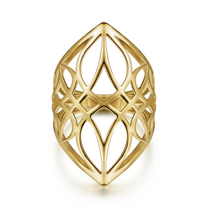 14K Yellow Gold Aztec Cutout Ring