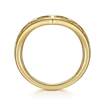 14K Yellow Gold Aztec Cutout Ring