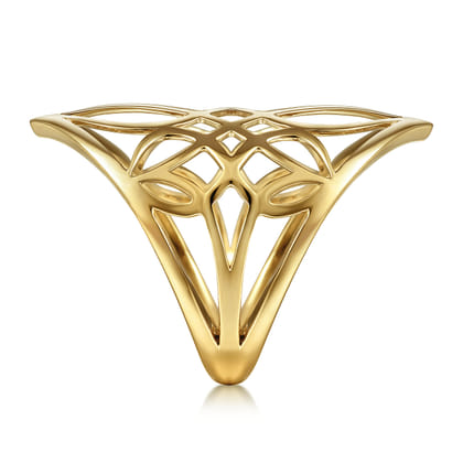 14K Yellow Gold Aztec Cutout Ring