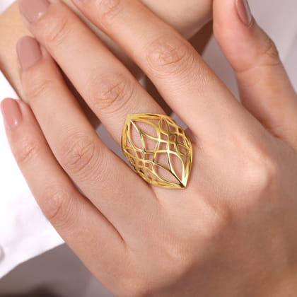 14K Yellow Gold Aztec Cutout Ring