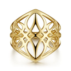 14K Yellow Gold Aztec Cutout Ring