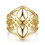 14K Yellow Gold Aztec Cutout Ring