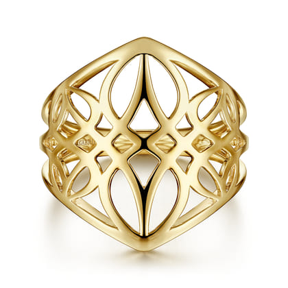 14K Yellow Gold Aztec Cutout Ring