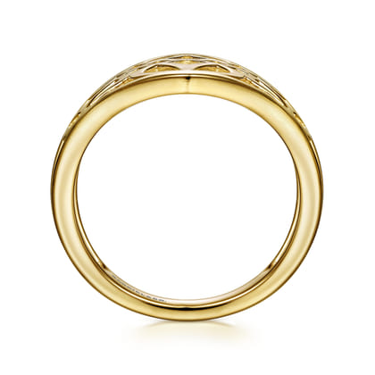 14K Yellow Gold Aztec Cutout Ring