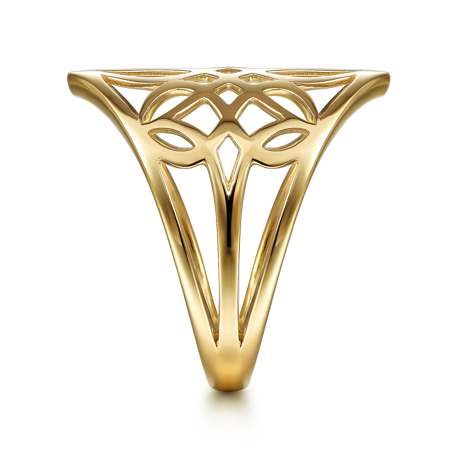 14K Yellow Gold Aztec Cutout Ring - Shot 4