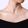 14K Yellow Gold B Initial Necklace