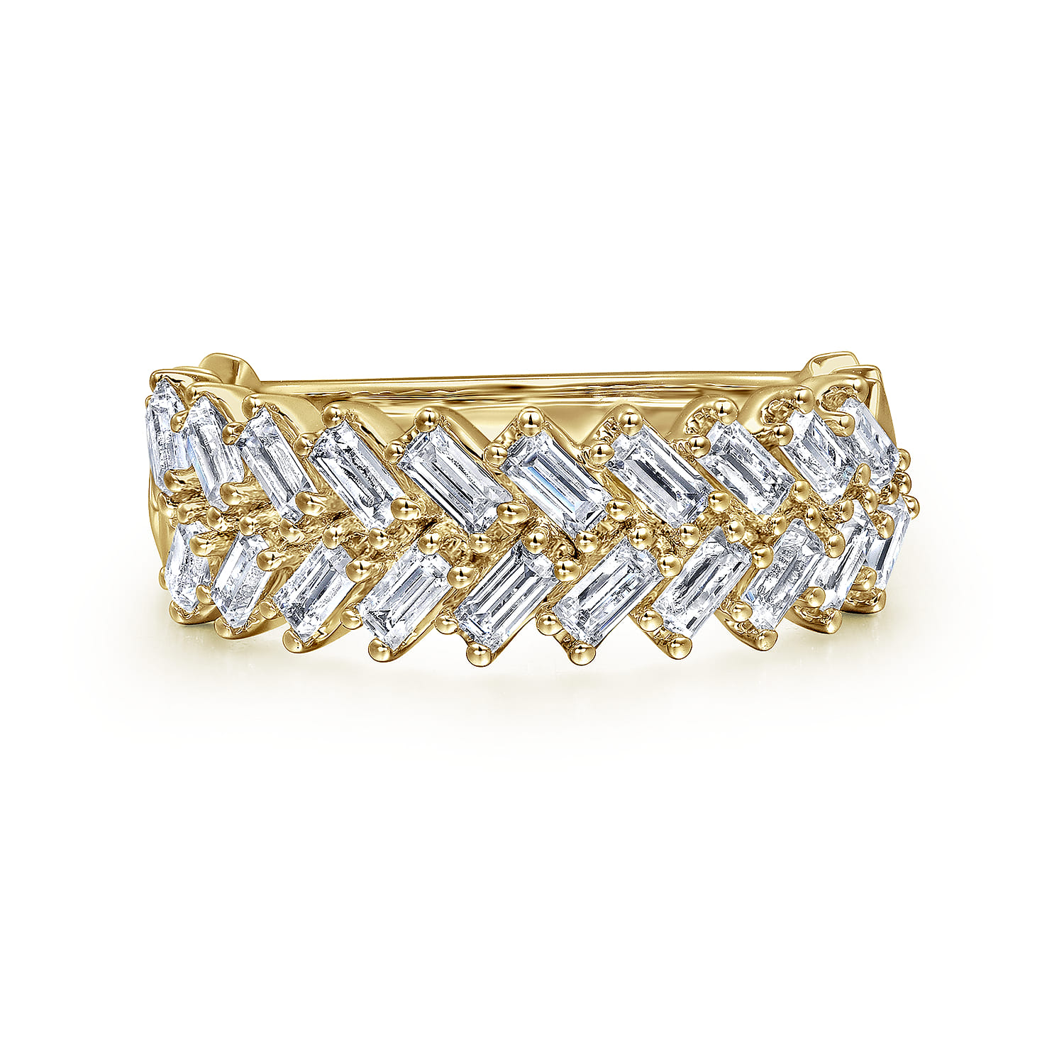 14K Yellow Gold Baguette Diamond Anniversary Band