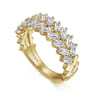 Fancy Wedding Ring in 14k Yellow Gold with Baguette Natural Diamond at Gabriel & Co.