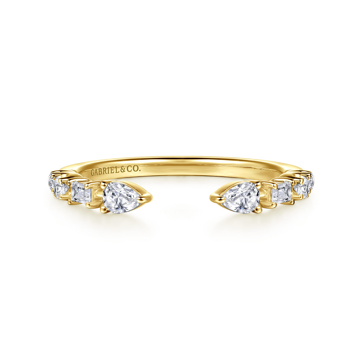 Open Ring Wedding Ring in 14k Yellow Gold with  Natural Diamond at Gabriel & Co. - Shot 1