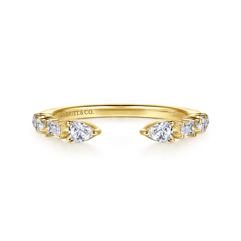 Open Ring Wedding Ring in 14k Yellow Gold with  Natural Diamond at Gabriel & Co. - Shot 1