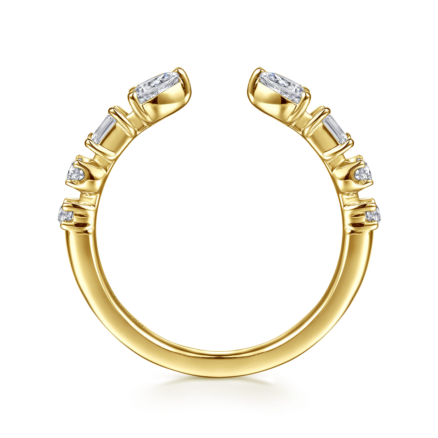 Open Ring Wedding Ring in 14k Yellow Gold with  Natural Diamond at Gabriel & Co. - Shot 2