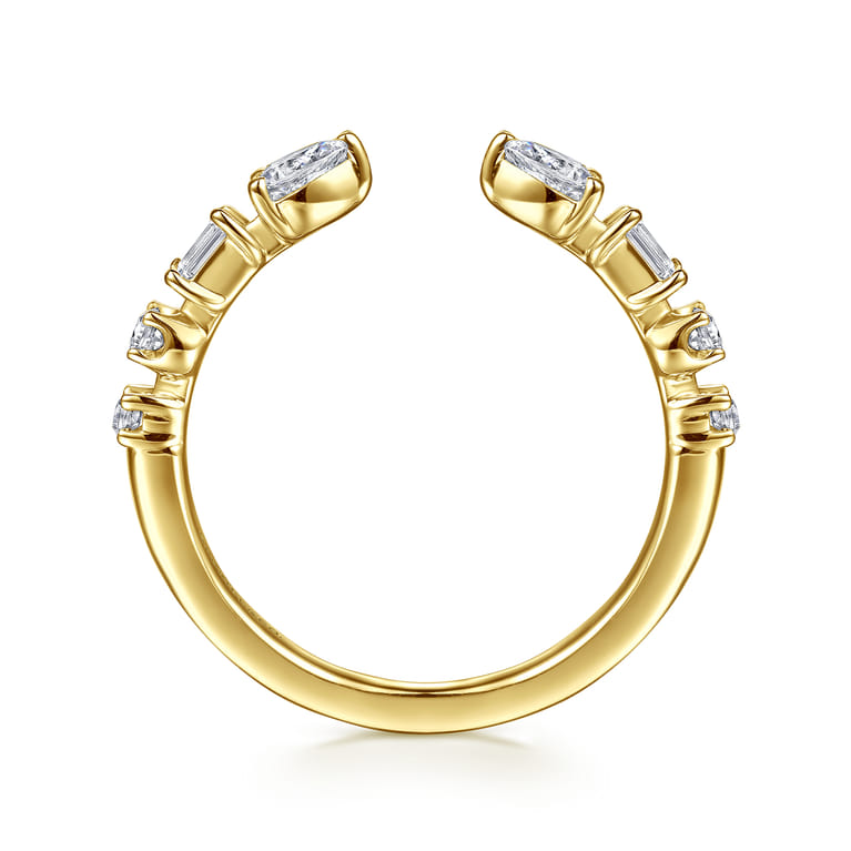 Open Ring Wedding Ring in 14k Yellow Gold with  Natural Diamond at Gabriel & Co. - Shot 2