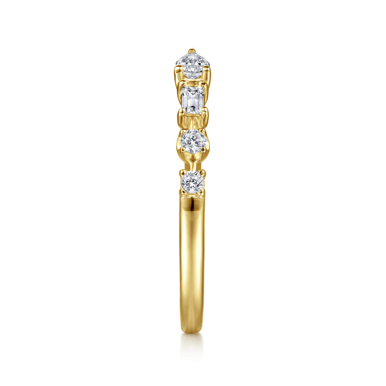 Open Ring Wedding Ring in 14k Yellow Gold with  Natural Diamond at Gabriel & Co. - Shot 4