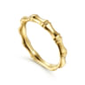 14K Yellow Gold Bamboo Shape Stackable Ring