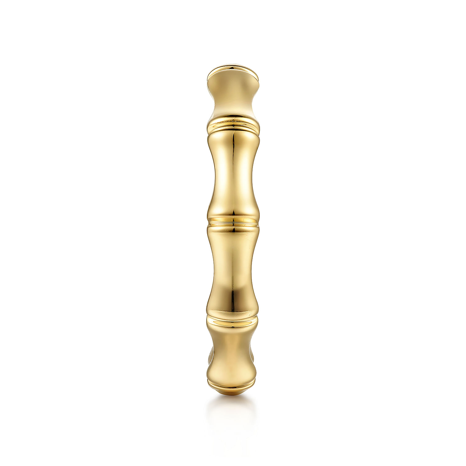 14K Yellow Gold Bamboo Shape Stackable Ring - Shot 4