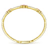 14K Yellow Gold Bangle with Diamond and Ruby Quatrefoil Stations - 0.5 ct