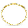 14K Yellow Gold Bangle with Diamond and Sapphire Quatrefoil Stations - 0.5 ct