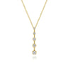 14K Yellow Gold Bar Pendant Necklace with Diamond Stations - 0.27 ct