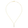 14K Yellow Gold Bar Pendant Necklace with Diamond Stations - 0.27 ct