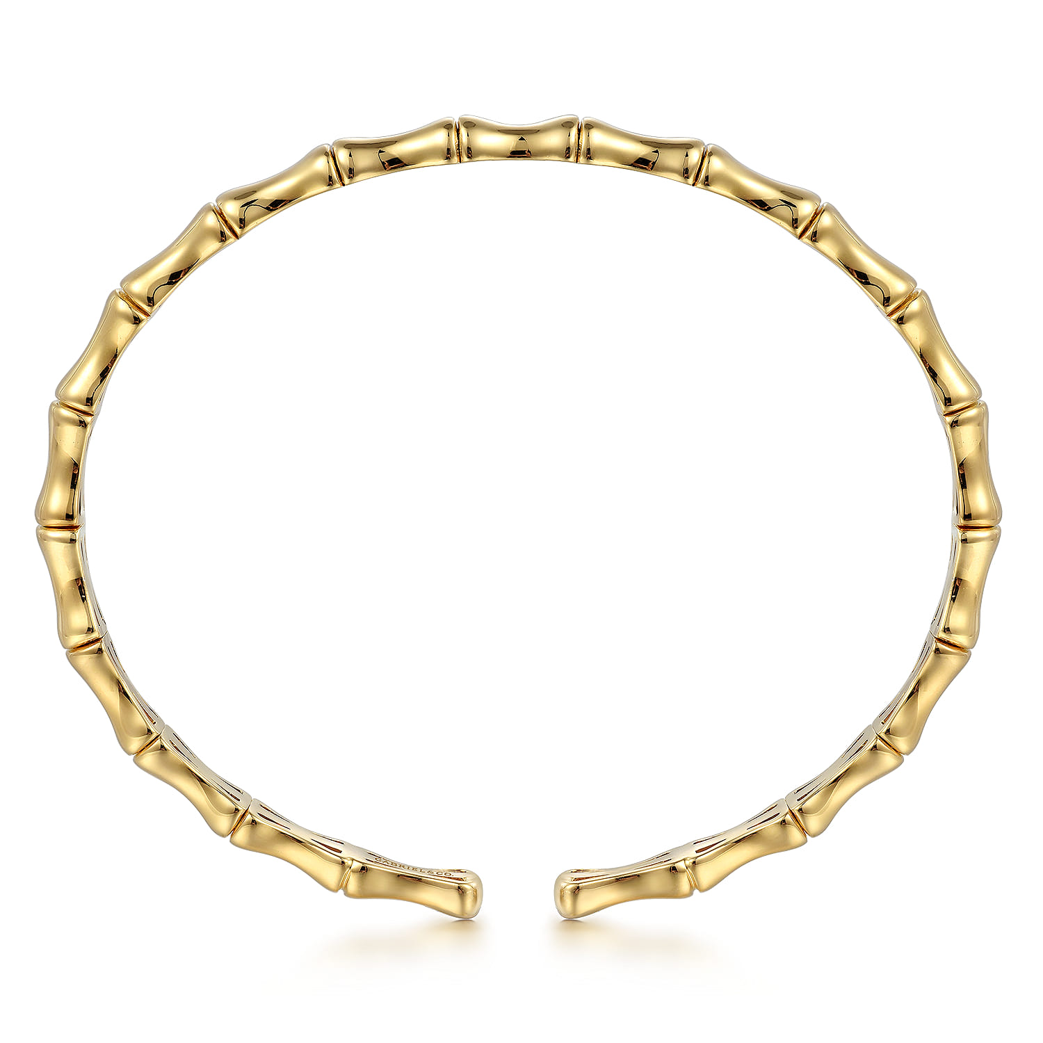 14K Yellow Gold Bar Station Bangle - Shot 3