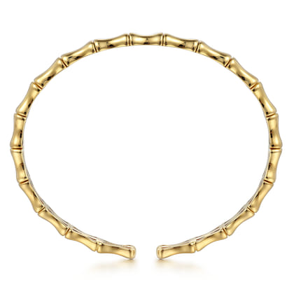 14K Yellow Gold Bar Station Bangle