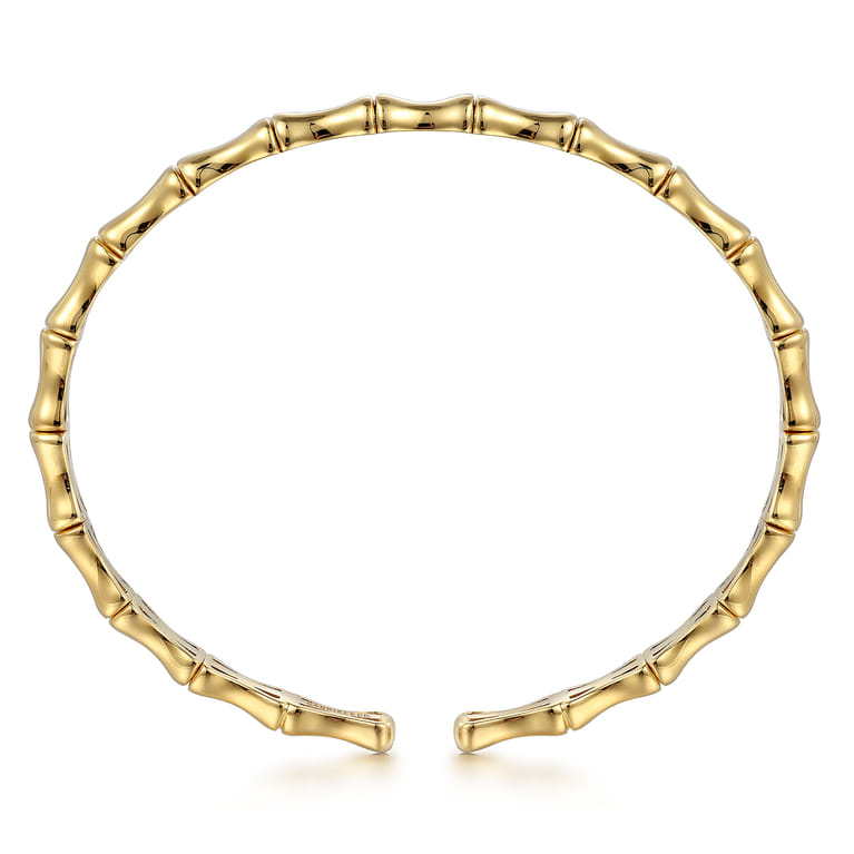14K Yellow Gold Bar Station Bangle - Shot 3