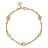 14K Yellow Gold Beaded Bracelet-Bujukan