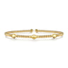 14K Yellow Gold Beaded Cuff Bangle Bracelet-Bujukan