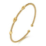 14K Yellow Gold Beaded Cuff Bangle Bracelet-Bujukan