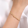 14K Yellow Gold Beaded Cuff Bangle Bracelet-Bujukan