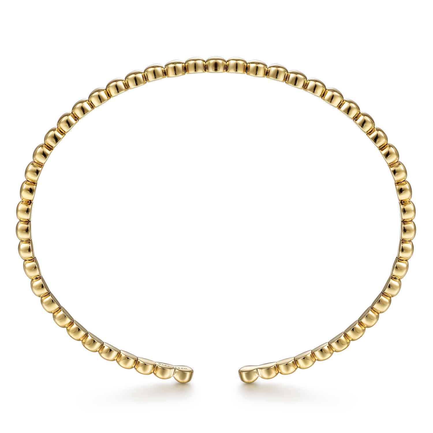 14K Yellow Gold Beaded Cuff Bracelet - Shot 3