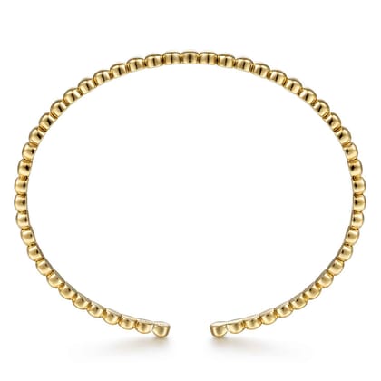 14K Yellow Gold Beaded Cuff Bracelet