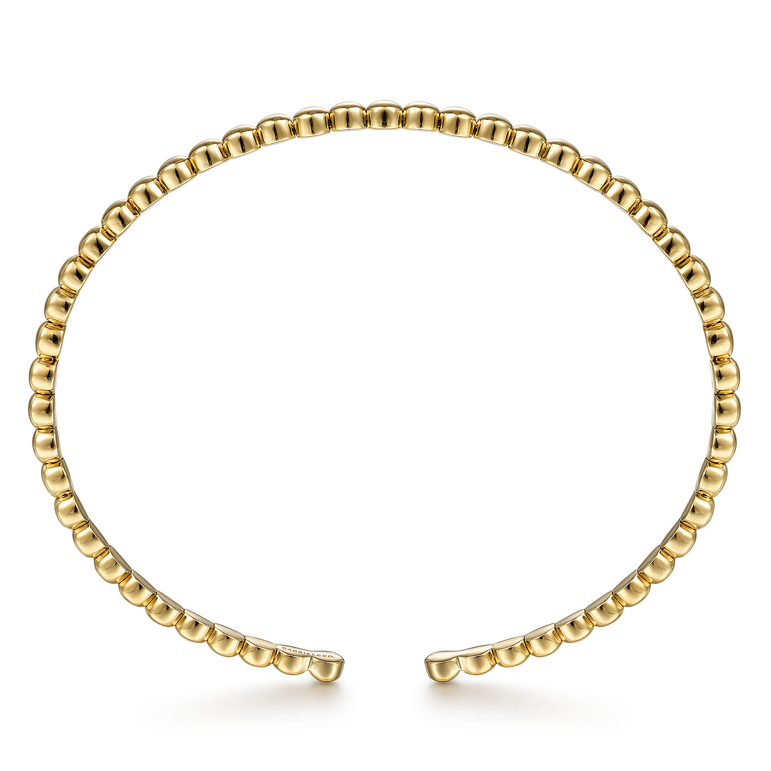 14K Yellow Gold Beaded Cuff Bracelet - Shot 3