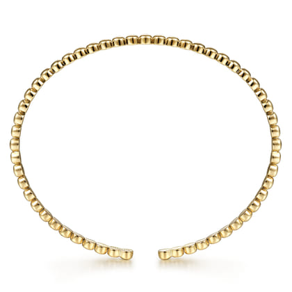 14K Yellow Gold Beaded Cuff Bracelet