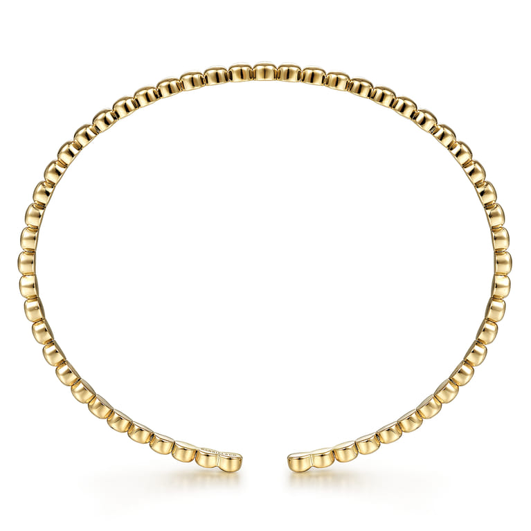 14K Yellow Gold Beaded Cuff Bracelet - Shot 3
