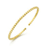 14K Yellow Gold Beaded Cuff Bracelet