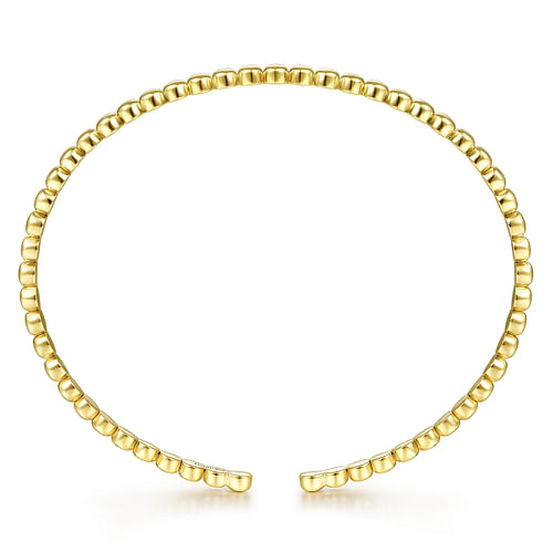 14K Yellow Gold Beaded Cuff Bracelet - Shot 3