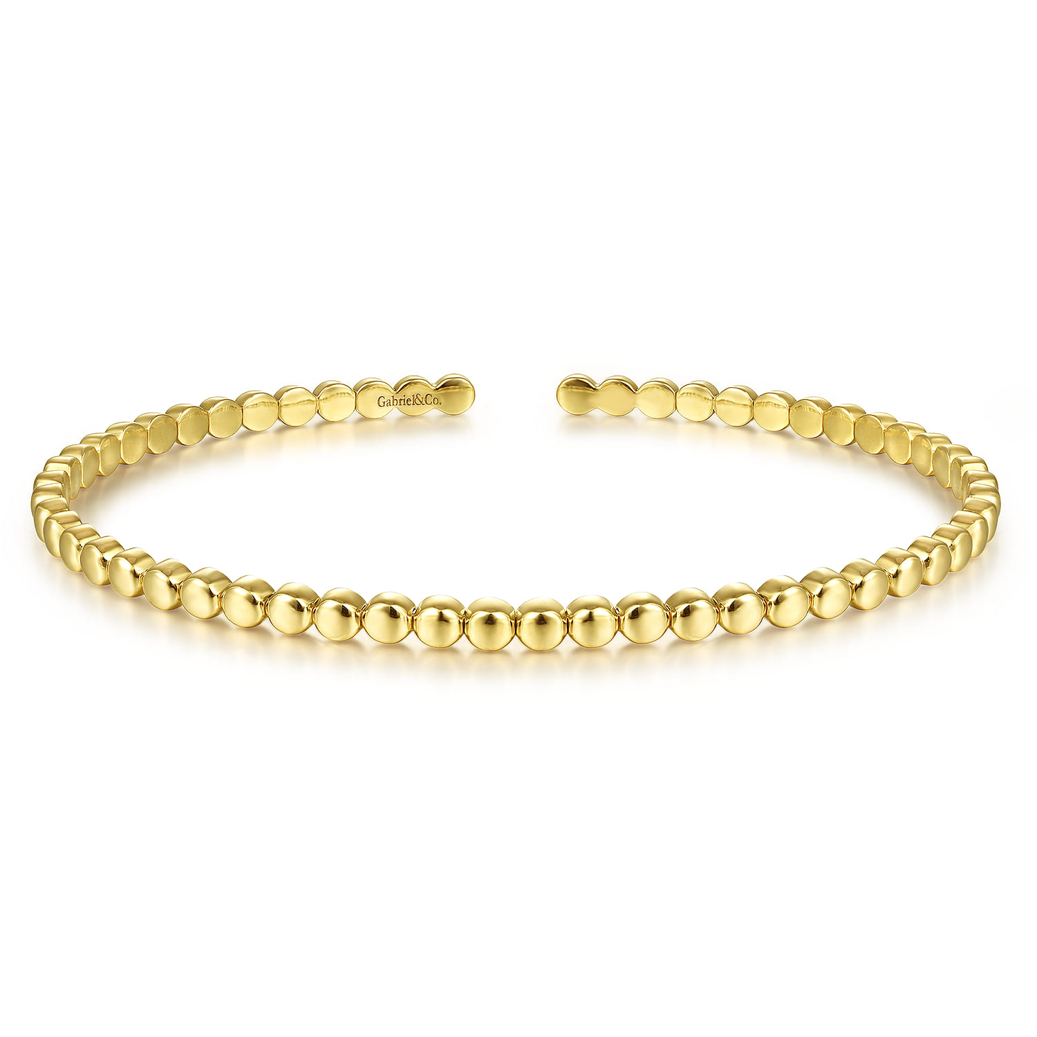 14K Yellow Gold Beaded Cuff Bracelet - Shot 1