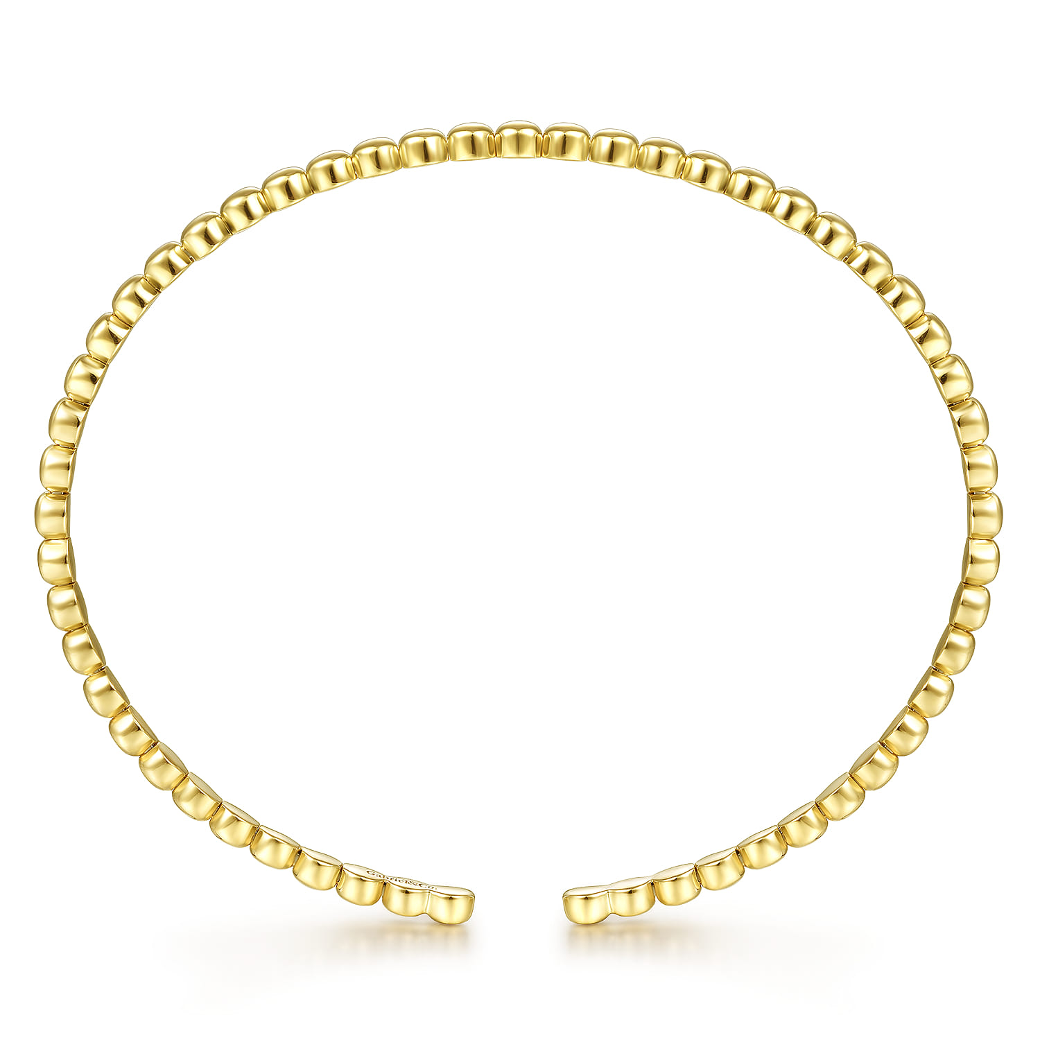 14K Yellow Gold Beaded Cuff Bracelet - Shot 3