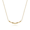 14K Yellow Gold Beaded Curved Bar Necklace